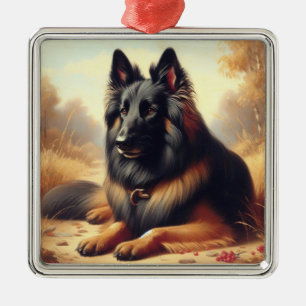Ornamento De Metal Vintage Belga Tervuren Painting