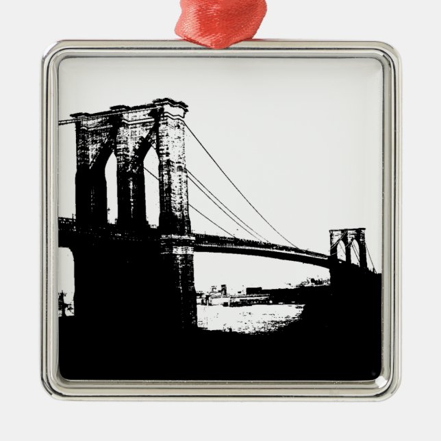 Ornamento De Metal Vintage Brooklyn Bridge (Frente)