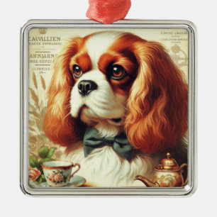 Ornamento De Metal Vintage Cavalier King Charles Spaniel Painting