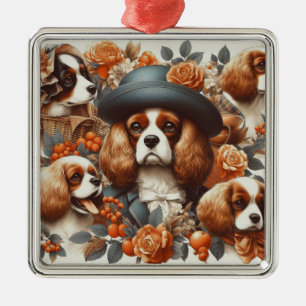 Ornamento De Metal Vintage Cavalier King Charles Spaniel Painting