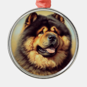 Ornamento De Metal Vintage Chow-Chow Painting