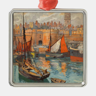 Ornamento De Metal Vintage Cote d'Emeraude Santo Malo Port Turismo