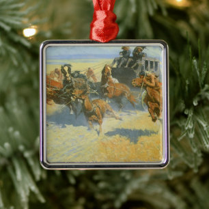 Ornamento De Metal Vintage Cowboy, Downing the Nigh Leader, Remington