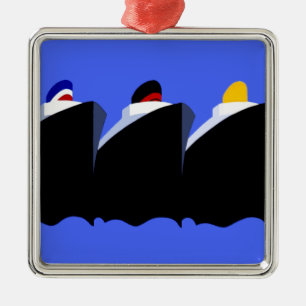 Ornamento De Metal Vintage Cruise Ship Art Deco Poster