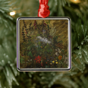 Ornamento De Metal Vintage Dark Floral