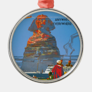 Ornamento De Metal Vintage Egito Air Viagem Advertisement