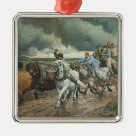 Ornamento De Metal Vintage Fire Engine (por Eugène Burnand)