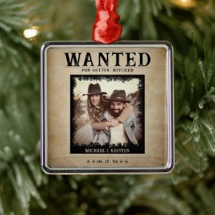 Ornamento De Metal Vintage Foto de Natal de Poster