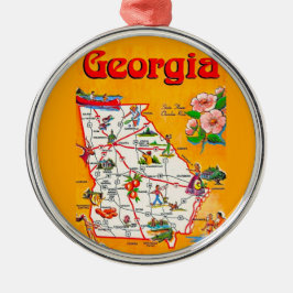 Ornamento De Metal Vintage Georgia Map Ornament