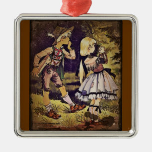 Ornamento De Metal Vintage Hansel e Gretel Veem o Algodão