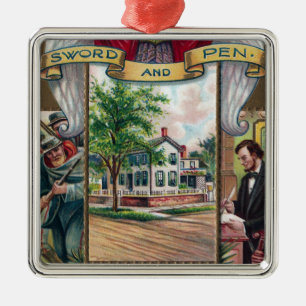 Ornamento De Metal Vintage Home de Springfield de Abe Lincoln
