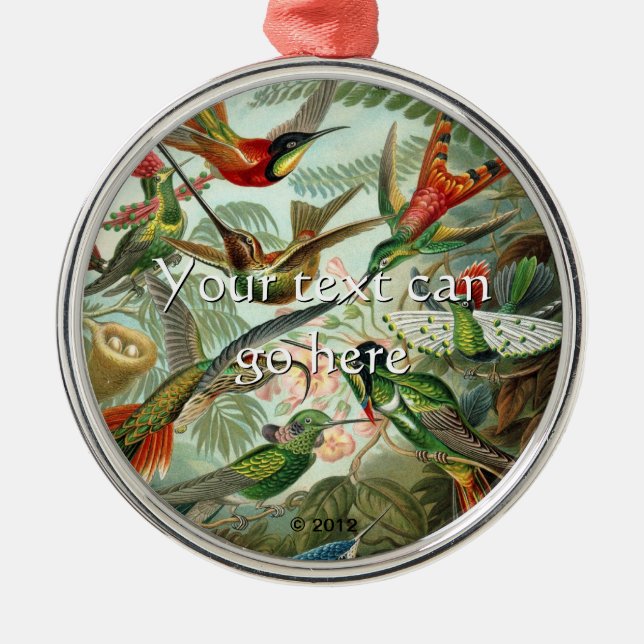 Ornamento De Metal Vintage Hummingbird (Frente)