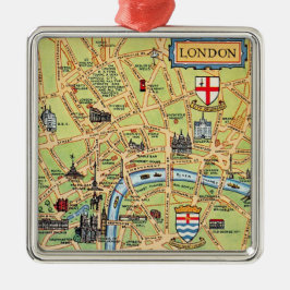 Ornamento De Metal Vintage London Map Ornament