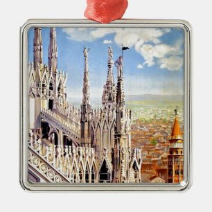 Ornamento De Metal Vintage Milano Viagem