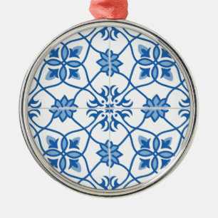 Ornamento De Metal Vintage Portuguese Azulejo Tile Pattern