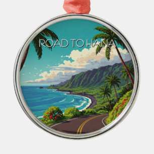 Ornamento De Metal Vintage Road para hana Maui Hawaii Viagem