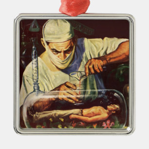 Ornamento De Metal Vintage Science Fiction, Laboratory Mad Scientist
