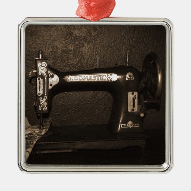 Ornamento De Metal Vintage Sewing Machine (Frente)