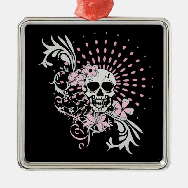 Ornamento De Metal Vintage Skull (Frente)