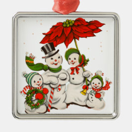 Ornamento De Metal Vintage Snowman Christmas