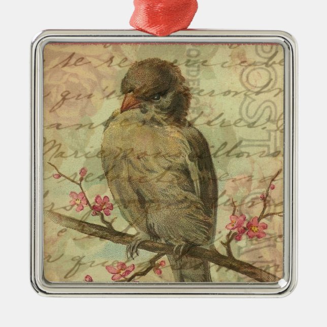 Ornamento De Metal Vintage Sparrow (Frente)