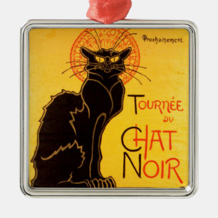 Ornamento De Metal Vintage Tournee de Chat Noir Black Cat