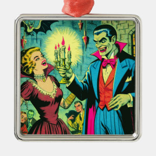 Ornamento De Metal Vintage Vampire Horror Histórias em quadrinhos