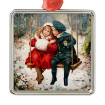 Vintage Victorian Children in Swing Ornament