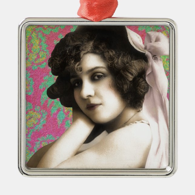 Ornamento De Metal Vintage Woman (Frente)