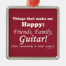 Ornamento De Metal Violão me faz feliz