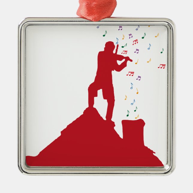 Ornamento De Metal Violinista (Frente)