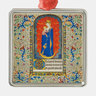 Ornamento De Metal VIRGEM COM FILHO E ÂNGULOS Antopocas Frológicos An