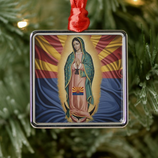 Ornamento De Metal Virgem de Guadalupe - Arizona (Árvore)