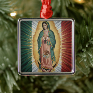 Ornamento De Metal Virgem de Guadalupe - México