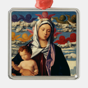 Ornamento De Metal Virgem e Menino de Bellini Alta-Fidelidade Arte Fi