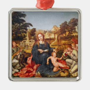 Ornamento De Metal Virgin e criança e anjos, 1536-38