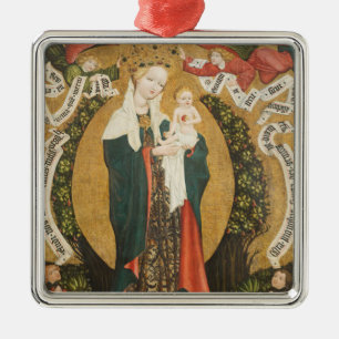 Ornamento De Metal Virgin e criança em uma lua crescente de Destna