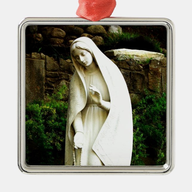 Ornamento De Metal Virgin Mary Statue Ornament (Frente)