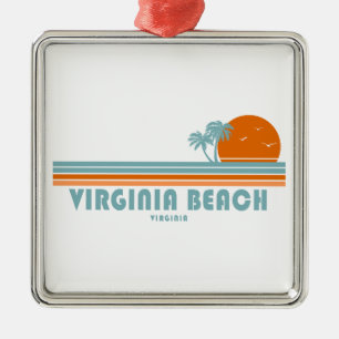 Ornamento De Metal Virginia Beach Virgínia Palmeiras Sol