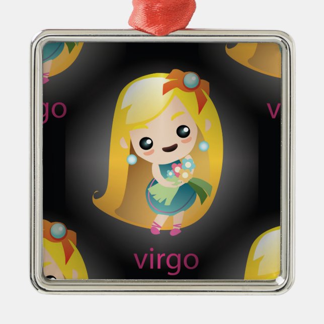 Ornamento De Metal virgo kawaii (Frente)
