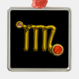 ORNAMENTO DE METAL VÍRGO/SINAL ZODIÁTICO DOURADO JÚWEL ORANGE AGATE,