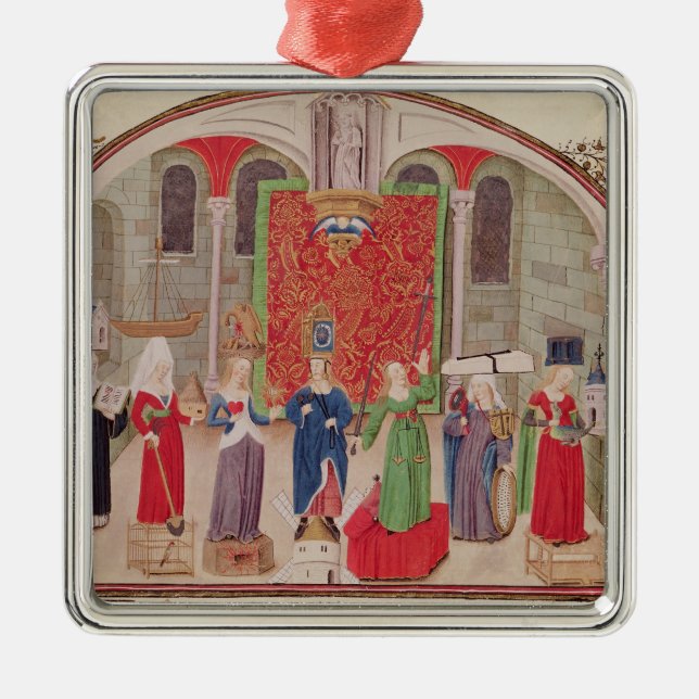 Ornamento De Metal Virtudes teológicos e cardinais (Frente)