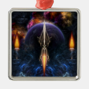 Ornamento De Metal Visão Da Arte Fractal De Voo