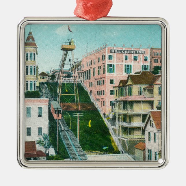 Ornamento De Metal Vista aérea do trole do vôo dos anjos (Frente)