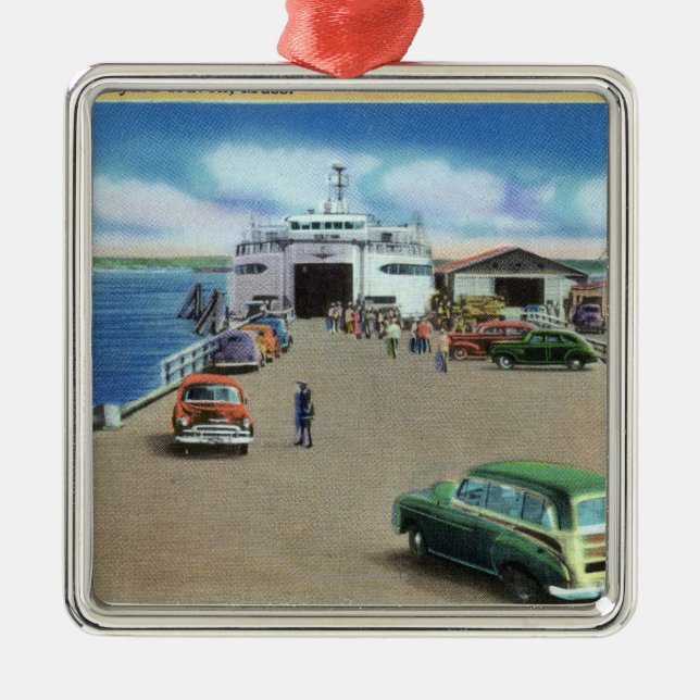 Ornamento De Metal Vista da balsa no cais (Frente)