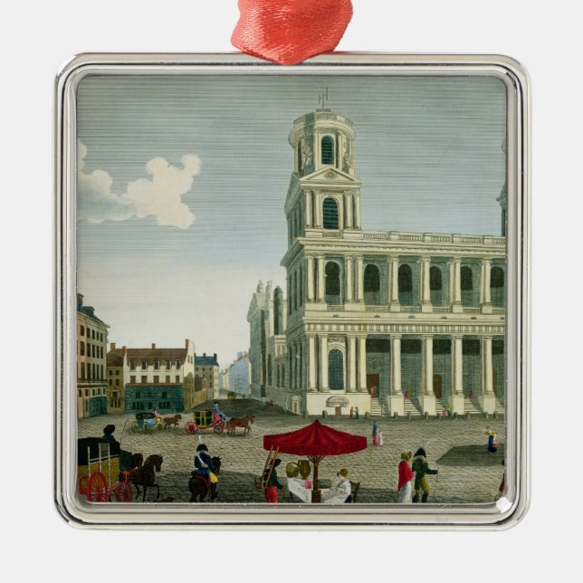 Ornamento De Metal Vista da igreja do Santo-Sulpice (Frente)