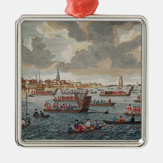 Ornamento De Metal Vista de Gravesend com tropas (Frente)