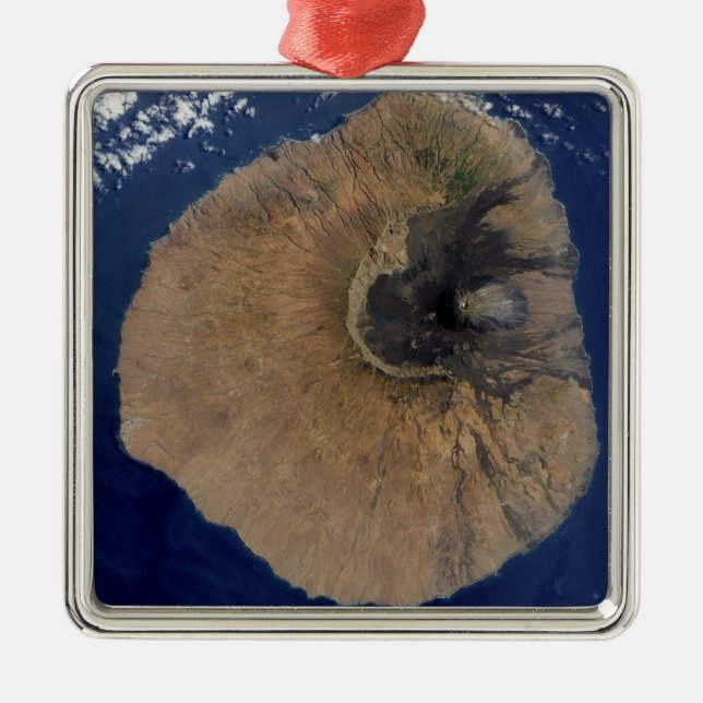 Ornamento De Metal Vista de satélite do Monte Fogo (Frente)