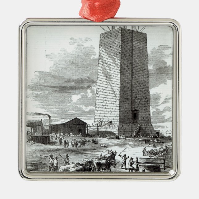 Ornamento De Metal Vista do monumento de Washington (Frente)