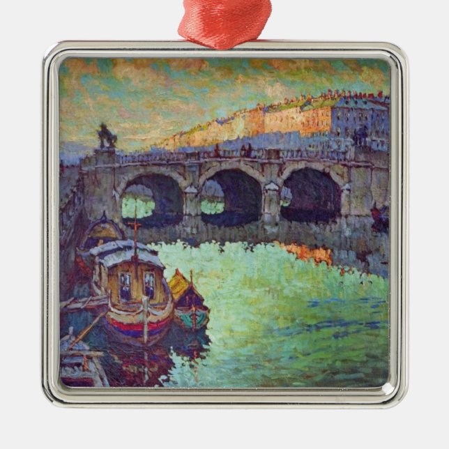 Ornamento De Metal Vista do Santo Petersburgo (cidade russa) (Frente)